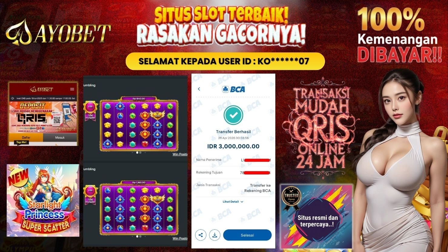 AYOBET JACKPOT SLOT STARLIGHT PRINCESS SUPER SCATTER
